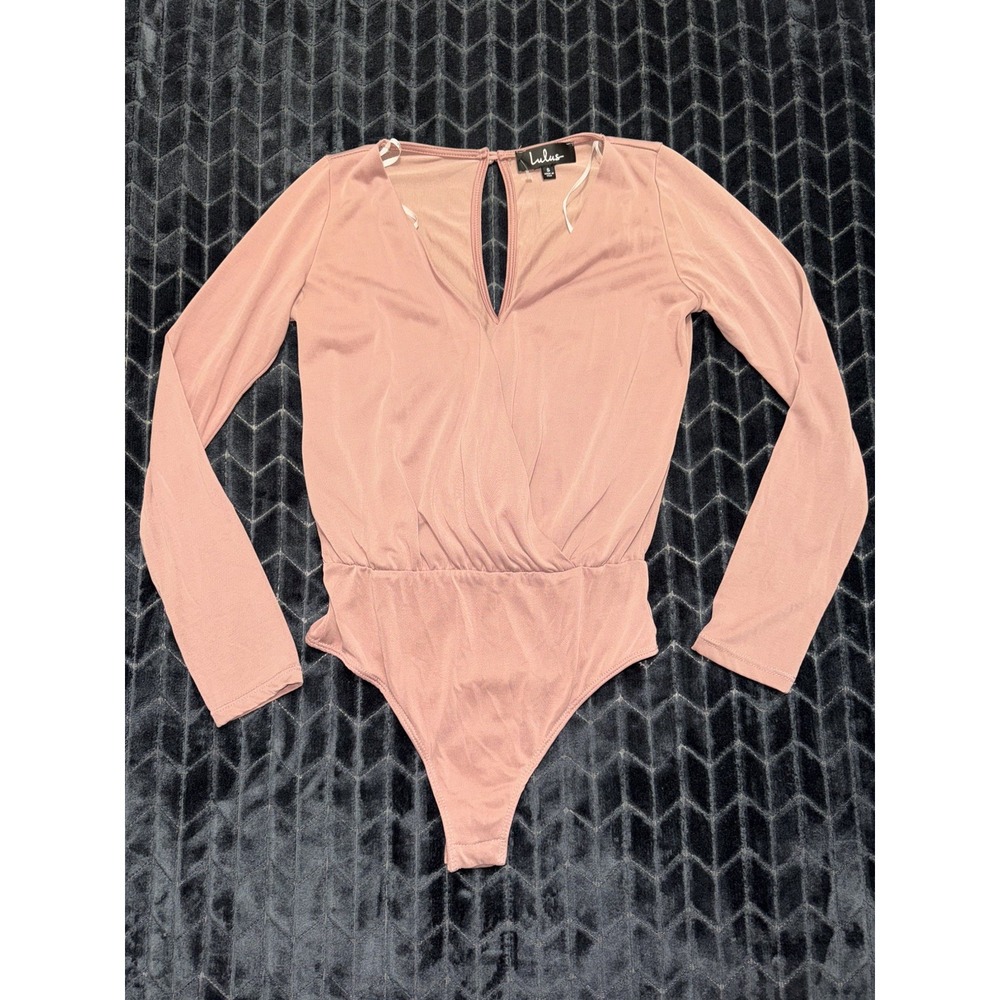 Lulus Womens Pink Long Sleeve Body Suite T-shirt Size Small